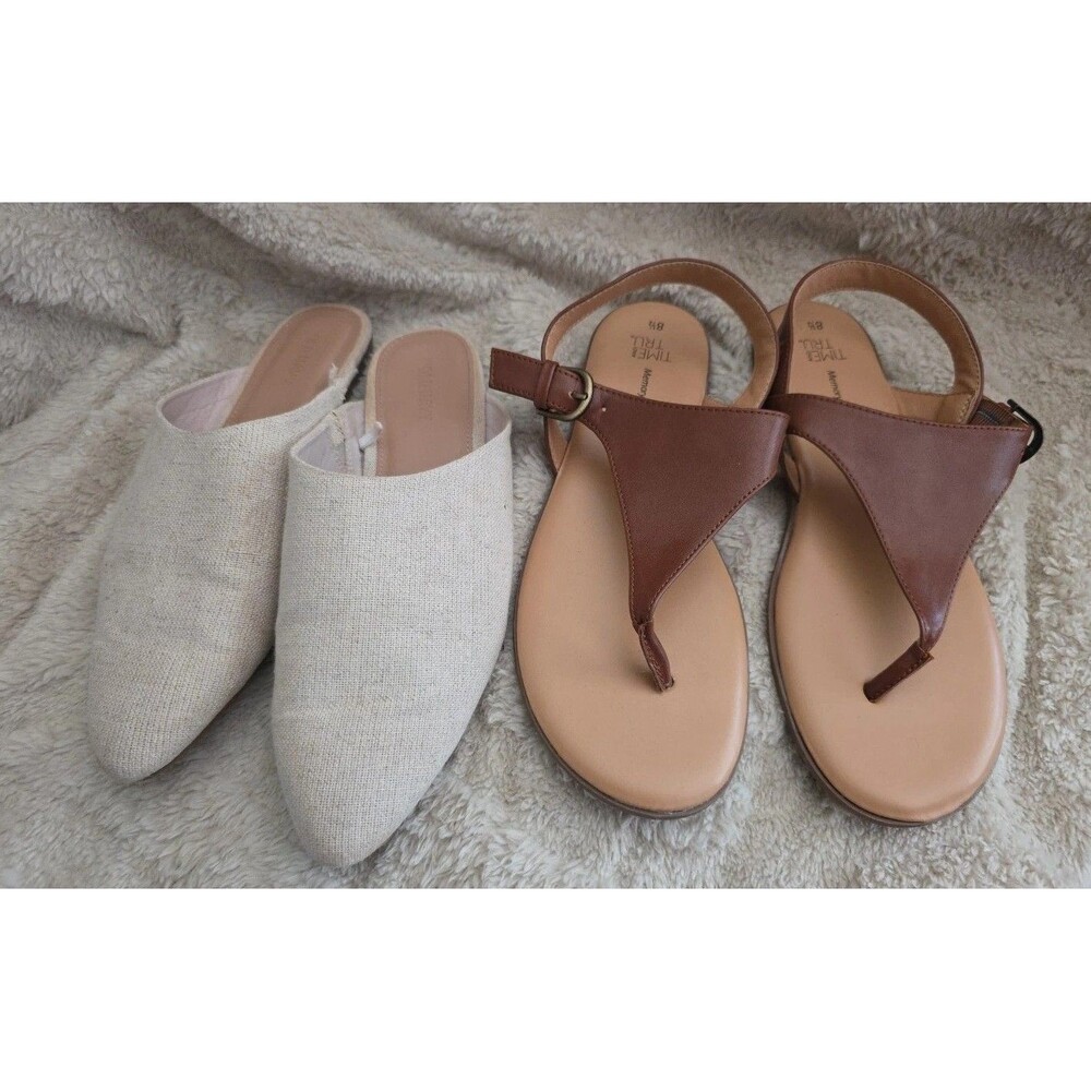 Mixed Lot Of 2, Woman's Shoes Sz 8.5 - Flats: Mules, Sandals